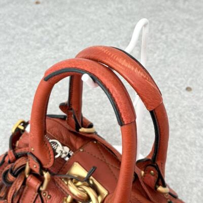 CHLOE Paddington Mini Hand Shoulder Bag Leather Orange Used