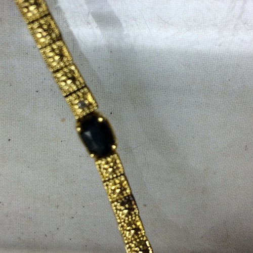 Ladies Bracelet 7" Long 4 Dark Stones - Picture 4 of 11