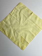 PRETTY VTG 50'S "C" INITIAL FLORAL EMBROIDERED YELLOW HANDKERCHIEF HANKY