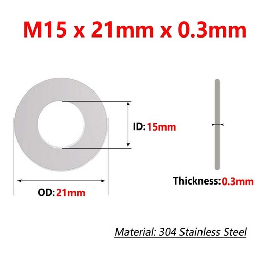Stainless Steel Ultra Thin Flat Washer Ultrathin Shim Gasket Thickness 0.1-0.5mm - Picture 173 of 254
