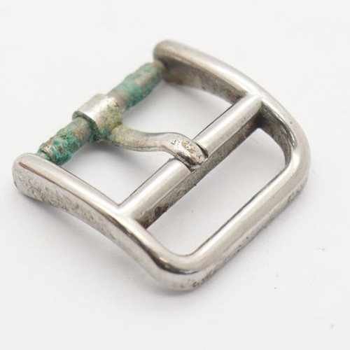 HERMÈS Genuine Buckle Men's Wrist Watch Strap Band Parts Silver Color 15mm - Picture 2 of 3