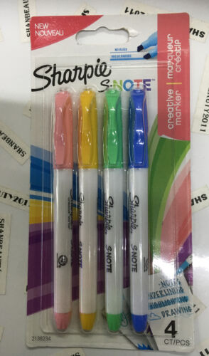 Sharpie S NOTE Highlighter Pens Permanent Marker  4 Colour Pack Set of 4 Boxed   - Picture 1 of 3