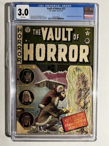 VAULT OF HORROR #22 EC COMICS 1952 GOLDEN AGE CGC 3.0 GRADED FRANKENSTEIN COVER!