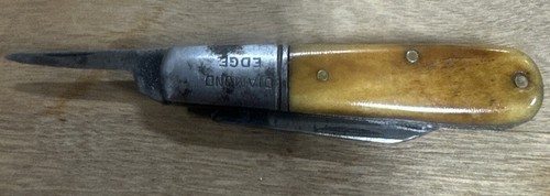 VINTAGE BONE SHAPLEIGH HWD D-E CO. DIAMOND EDGE BARLOW POCKET KNIFE B313 - Picture 12 of 14