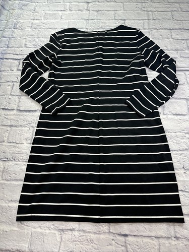 H&M Dress Large black white striped stretchy Sheath Long Sleeve - Picture 7 of 7