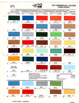 1977 Ford Truck Bronco Econoline Vans Pickup Courier 77 Paint Chips Ditzler 3 Ebay