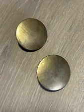 Pair Antique Horse Bridle Rosettes, Vintage, Round, Solid Brass, #856*