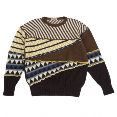 トップス Issey Miyake Men Wool Border Knit Issey Miyake Wool Knit AW 1993 Chunky Issey Knit from the