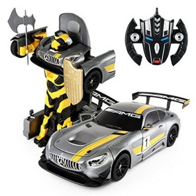 ミニカー AMG GT3 1:14 Mercedes-Benz GT3 RC Car 2.4GHz Transformer Robot Grey