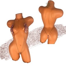 Pink tan python print micro slingshot bikini size XS-XL