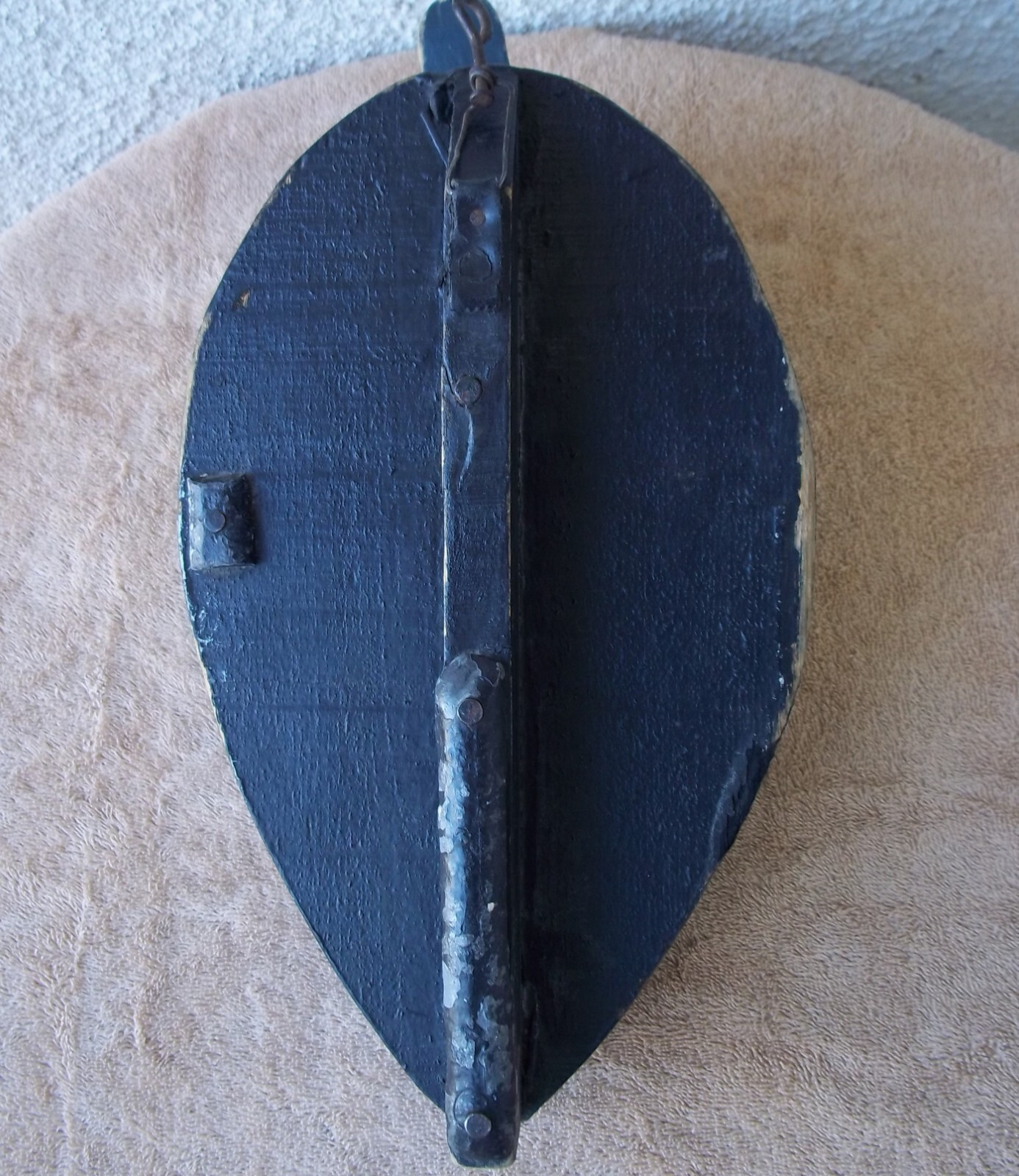 Antique Vintage Solid Wood Duck Decoy Lead Weights Glass Eyes Wooden