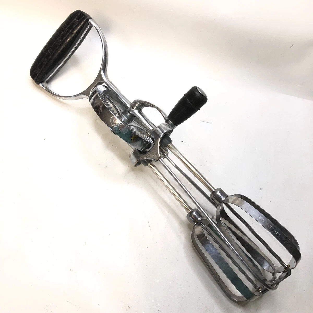 Ecko Best - Vintage Stainless Steel Manual Hand Mixer - Egg Beater - Black  USA