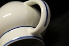 Vintage Viana Do Castelo Portugal Ceramic Pitcher  White with Cobalt Blue 5.25" — photo 8