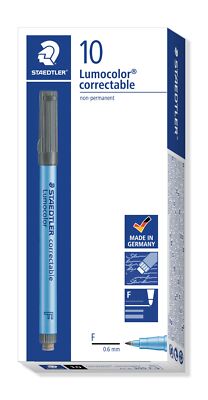 Lumocolor Correctable Pen Fine Point Blackpack Of 10