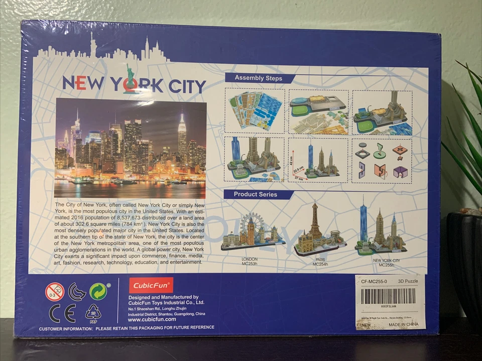 CubicFun CityLine 3D Puzzle City Line New York City Building Model NEW & Sealed - Image 3 of 4