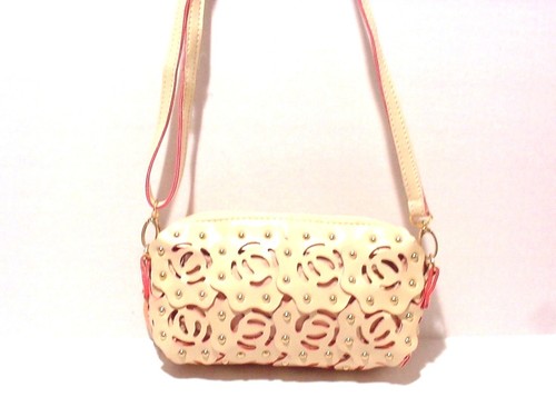FASHION CLUTCH WRISTLET ANGELINA ROSE CUTOUT W ADDITIONAL STRAP #ORANGE - Picture 2 of 2