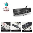 Premium Wired USB C Keyboard with USB Ports - Connect Up to 3 Devices - 2X US...