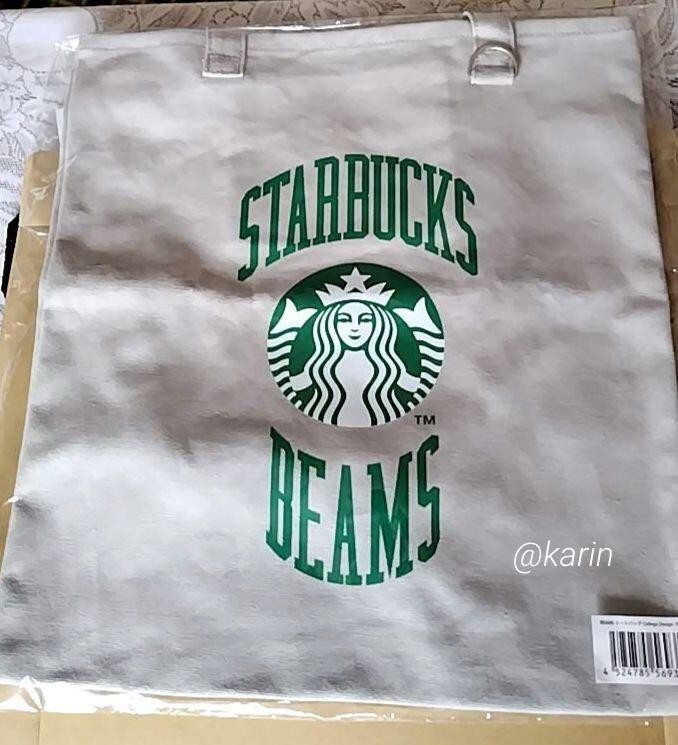 Starbucks Coffee x BEAMS Tote Bag College Design Gray 35.5 x Starbucks Coffee x BEAMS Tote Bag College Design Gray 35.5 x