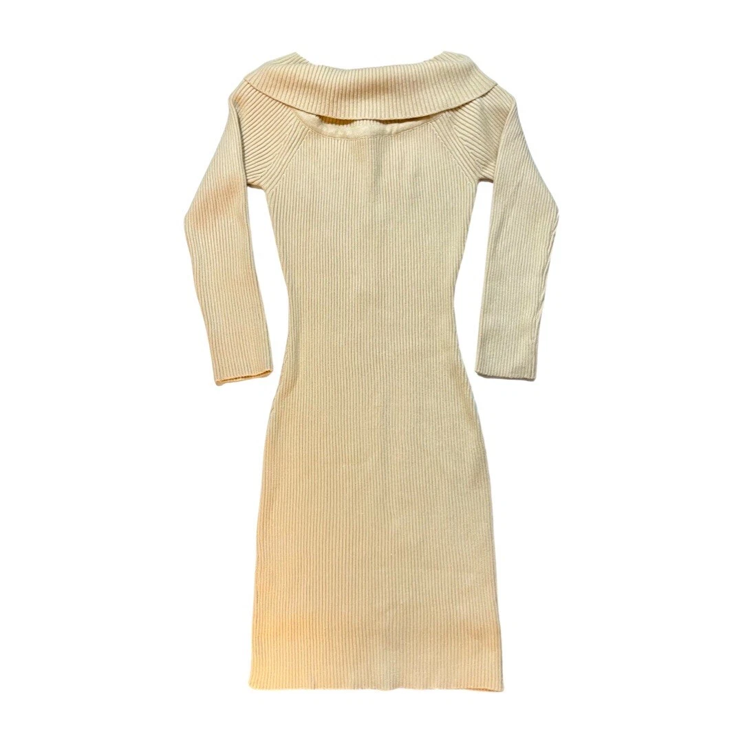 Off the shoulder ribbed sweater dress top