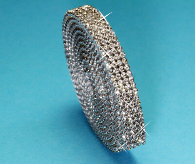 Hotfix CRYSTAL Mesh Strassband SS6 Borte 10mm 4 Reihen zum aufbügeln Chaton