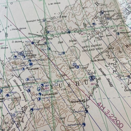 RARE! WWII 1945 U.S. Navy LORAN Navigation Map Japan Hiroshima Nagasaki Okinawa - 第 20/24 張圖片