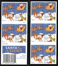 Sc# 4715b GENUINE Convertible Booklet of 20 2012 Santa and Sleigh-Flawless! MNH