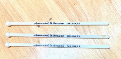 Armando S Hideaway San Juan P.R. Travel Hotels Drink Stirrer 3 Lot Mixer Vacatio