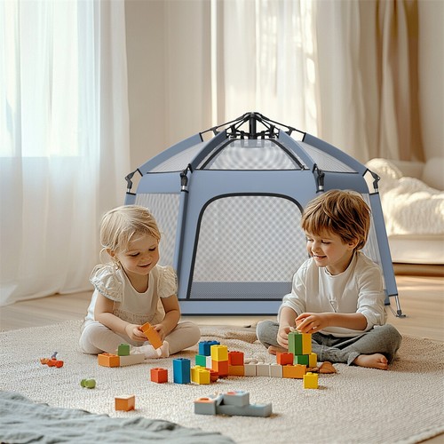 Outdoor Indoor Pop Up Baby Play Tent Breathable Mesh Baby Playpen Yard w UV Cove - Picture 7 of 16