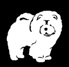 Chow Chow Dog One 5" White Vinyl Decal Car Truck Laptop Tablet Tumbler