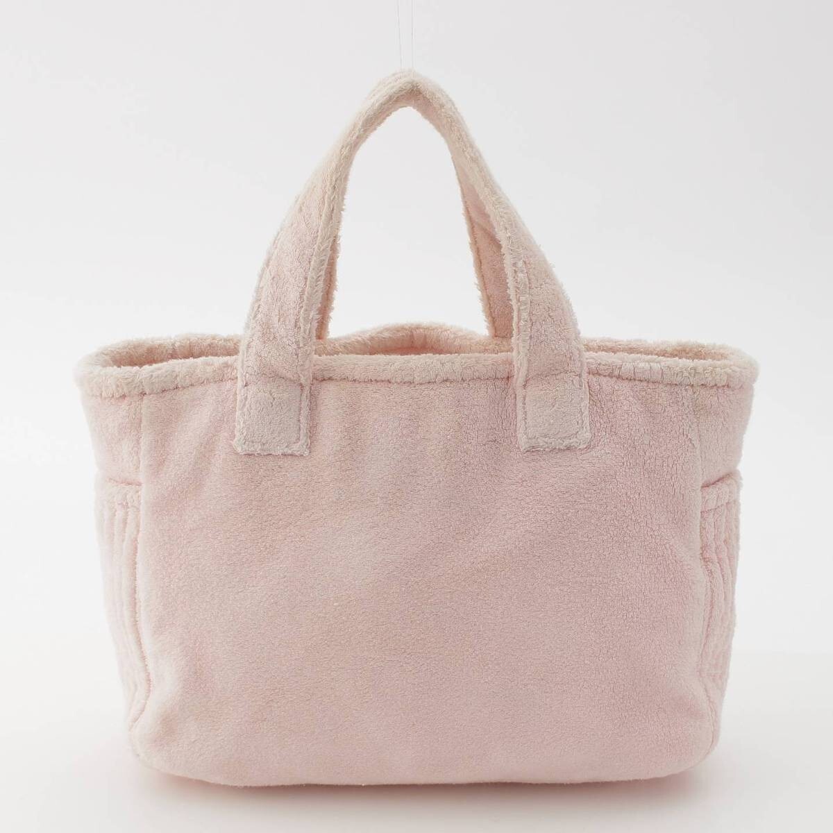 MIU MIU Terry Cloth Logo Embroidery Towel Fabric 2Way Tote