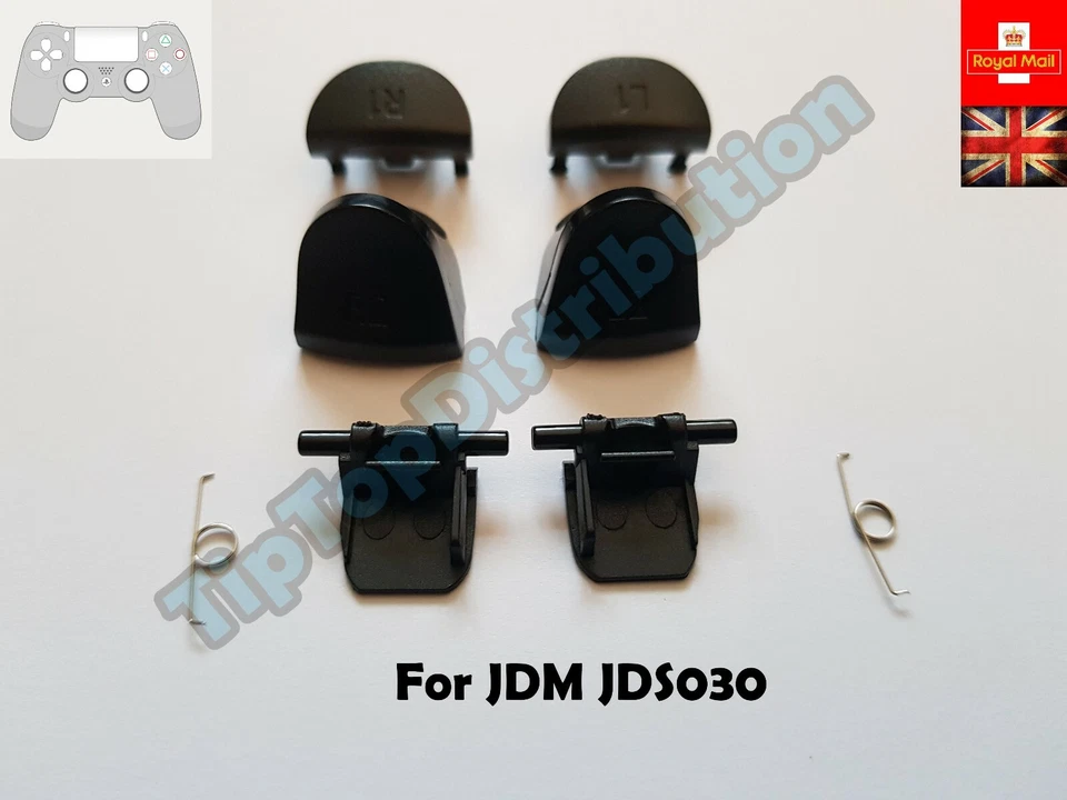 TIPTOP R2 L2 R1 L1 Trigger buttons and 2x Springs For JDM 030 PS4 Controllers Joypads