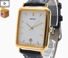 Vintage 1995 [Exc+5] SEIKO V732-5A00 Gold 27mm Tank Men's Quartz Watch JAPAN