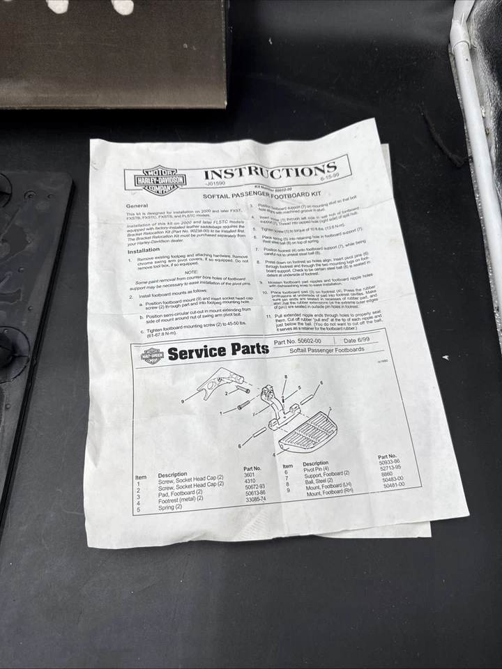 Harley-Davidson Softail kit estribo pasajero 1996 Softail Foto 4 de 4