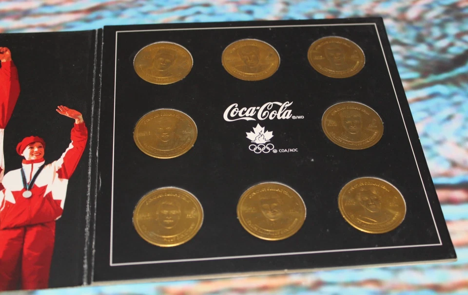 Juego de monedas de hockey sobre hielo Canadá equipo de Salt Lake de los Juegos Olímpicos de Coca-Cola 2002 (8) con álbum Foto 4 de 4