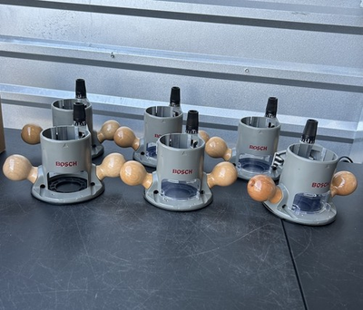 #ad CLEAN Lot Of 6 Bosch Fixed Base Route Wooden Handle Attachments Bosch $161.99