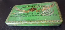 Bent Allen & Company Mainsprings Antique Watch Springs Advertising Tin Box