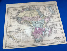 1866 Mitchell Map AFRICA Colored Countries, Territories ~ Insets Liberia, Egypt