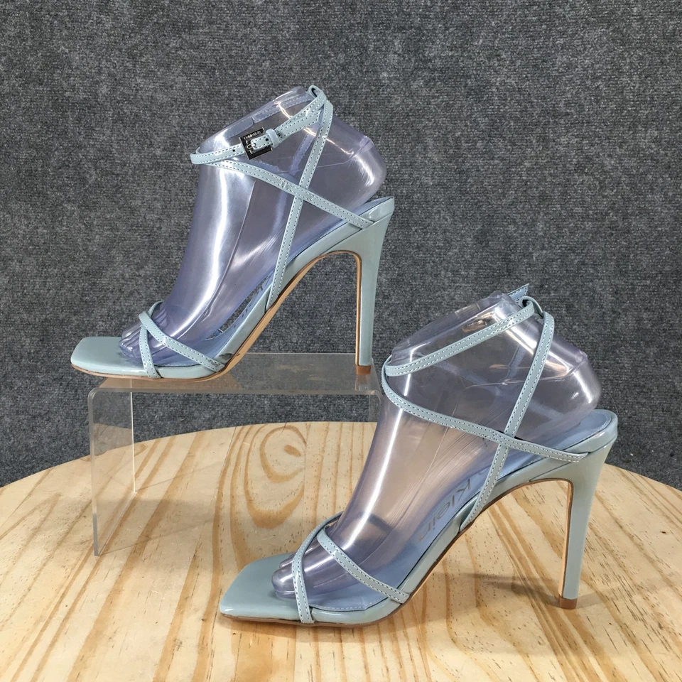 Calvin Klein 凉鞋女式 8.5 M Tegin 绑带蓝色休闲细高跟鞋新款 — 第 2/4 张图片