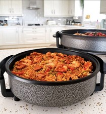 Quest 30cm Electric Multi-Cooker Pan with Lid - Non-Stick & Portable Serving
