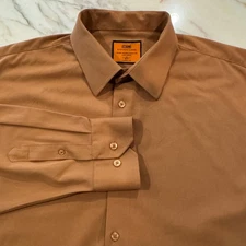 Steven Land Shirt Men's 19 36/37 Spice 4 Way Stretch Travel Barrel Cuff Classic