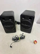 Roland MA-8 Stereo Micro Monitor Powered Speaker Pair Tested Working Japan