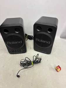 Roland MA-8 Stereo Micro Monitor Powered Speaker Pair Tested Working Japan