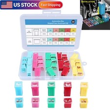 30Pcs Fuse Assortment Kit Tall Low Profile Box Shaped Fuses For Cars Trucks RV