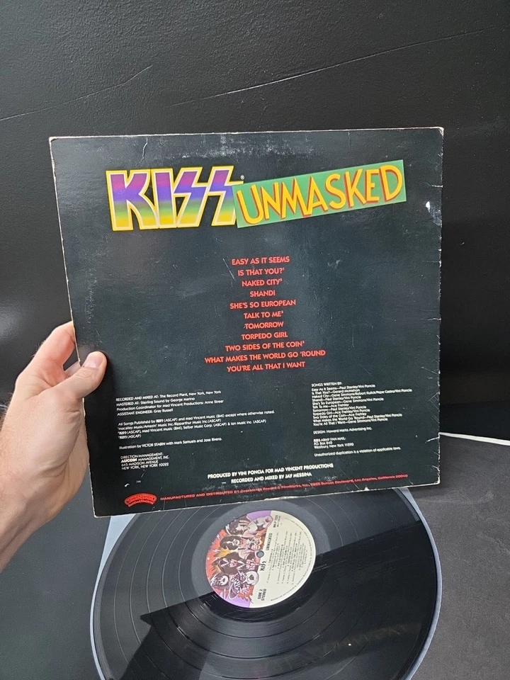 Kiss Unmasked Lp Vinyl 1980 OG 1st 'Sterling' Press W/Black Insert VG/VG Wax - Image 3 of 4