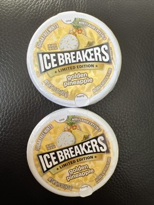  2x Ice Breakers Golden Pineapple Limited Edition 1.5oz Pucks - Sugar Free