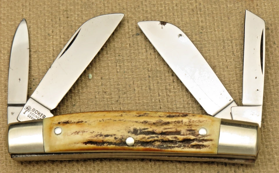 BOKER Solingen 5464 Medium Congress años 70 vintage - asas de ciervo - bonito sin usar Foto 3 de 4