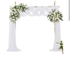 White Wedding Tulle Arch Draping Fabric 160x800 cm - 63” x 315”