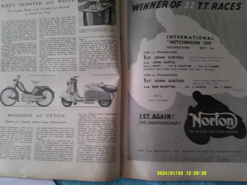 Motor Cycle Magazine Oct 6th 1955 Silverstone & Brands Road Races, NSU Quickly - Picture 15 of 17