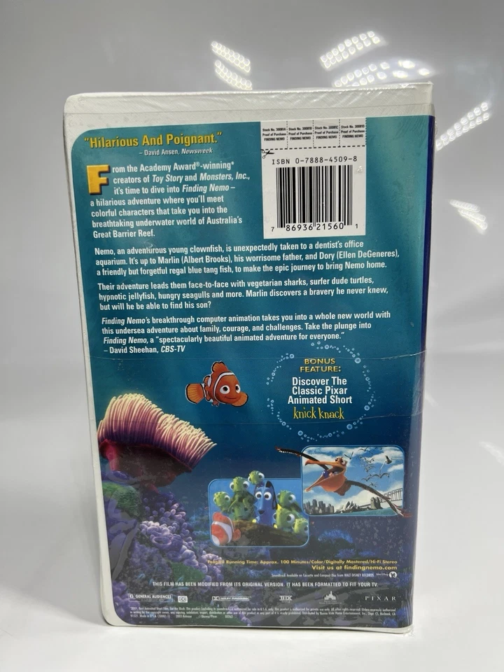 Disney Pixar FINDING NEMO VHS Video Tape Clamshell NEW Factory Sealed - Image 2 of 4