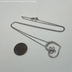 925 Sterling Silver CZ Butterfly Heart Pendant Necklace, 2.3g — photo 2